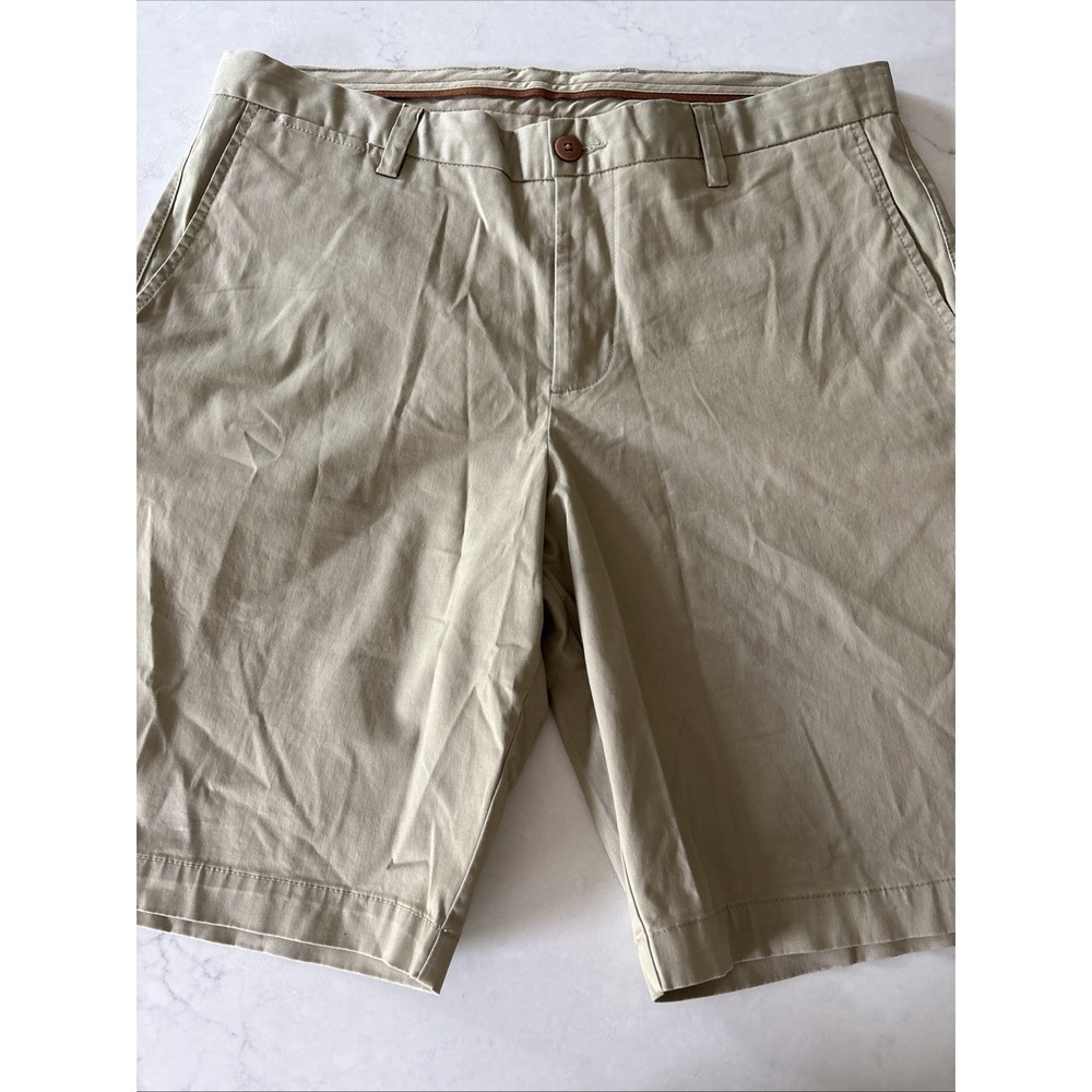 Tommy Bahama Flat Front Stretch Cotton Chino Shorts Men's 36 Dark Khaki 10" In - Picture 3 of 6